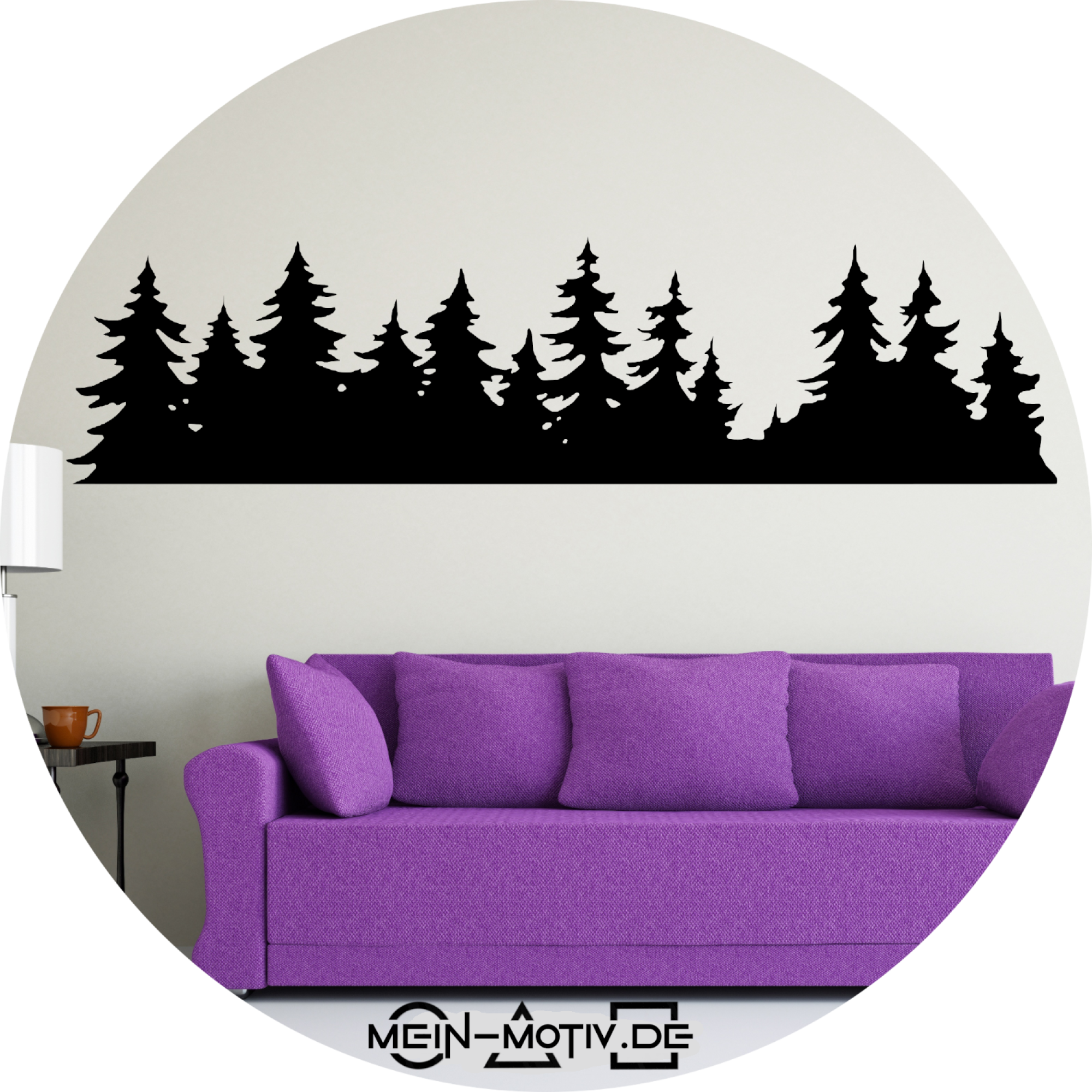 Wandtattoo 46361 Wald Silhouette